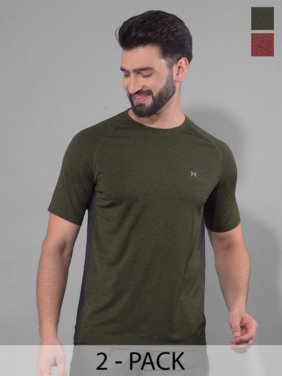 Force NXT Men Pack Of 2 Anti Odour Solid Round Neck Sleeveless Training or Gym T-shirt, Olive
Force NXT Men Pack Of 2 Anti Odour Solid Round Neck Sleeveless Training or Gym T-shirt, Olive