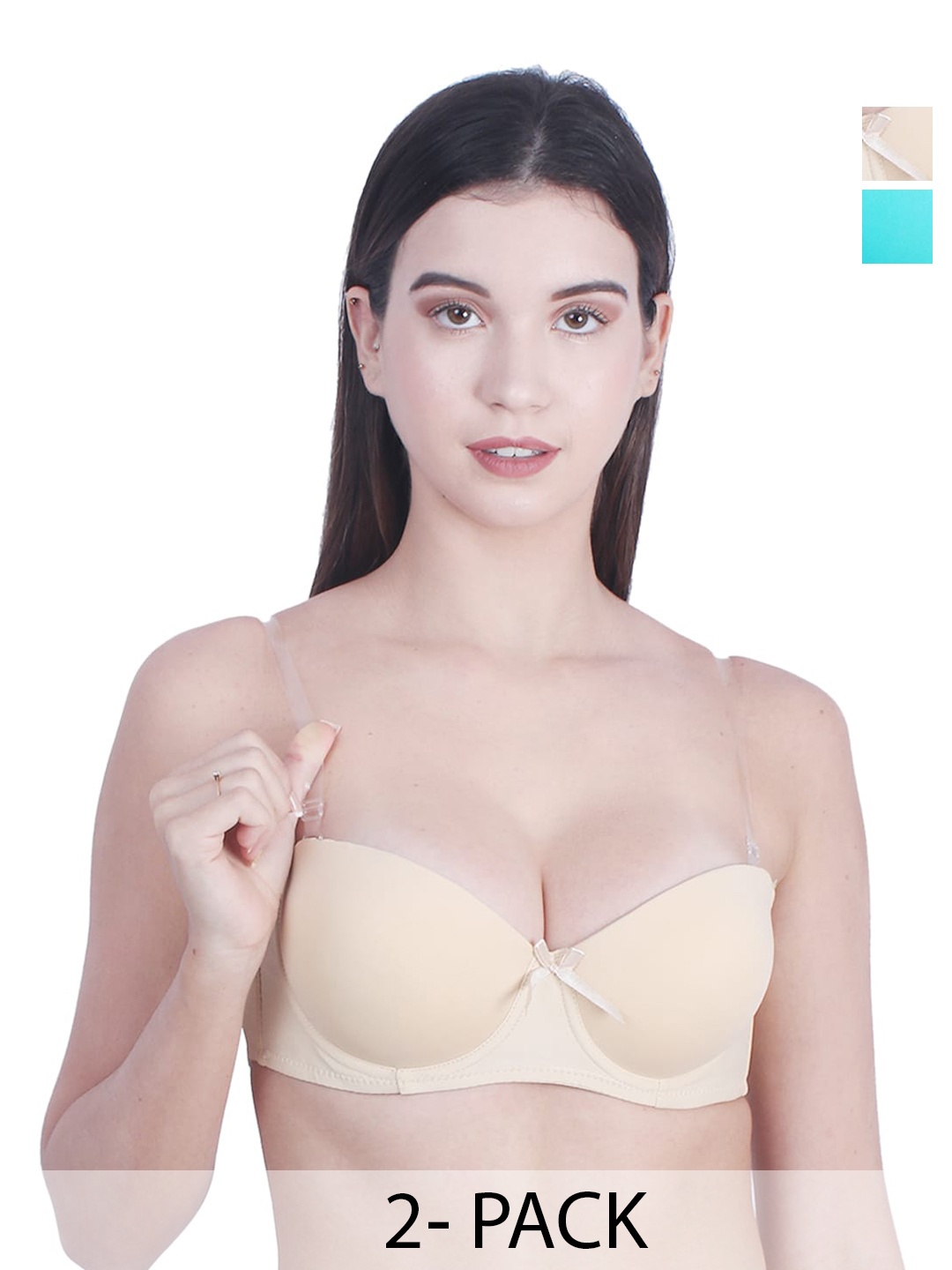 BRACHY Pack Of 2 Medium Coverage Underwired Heavily Padded Bras With All Day Comfort, Blue
BRACHY Pack Of 2 Medium Coverage Underwired Heavily Padded Bras With All Day Comfort, Blue