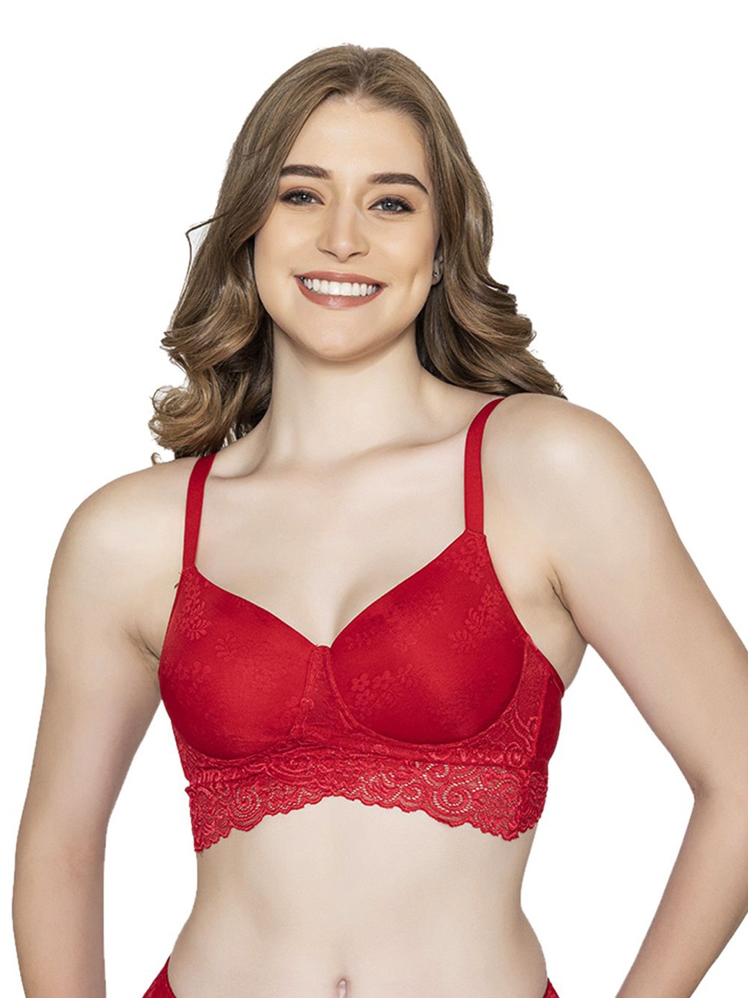 B'ZAR Full Coverage Lightly Padded Non-Wired Medium Support Bralette Bra-All Day Comfort, Red
B'ZAR Full Coverage Lightly Padded Non-Wired Medium Support Bralette Bra-All Day Comfort, Red