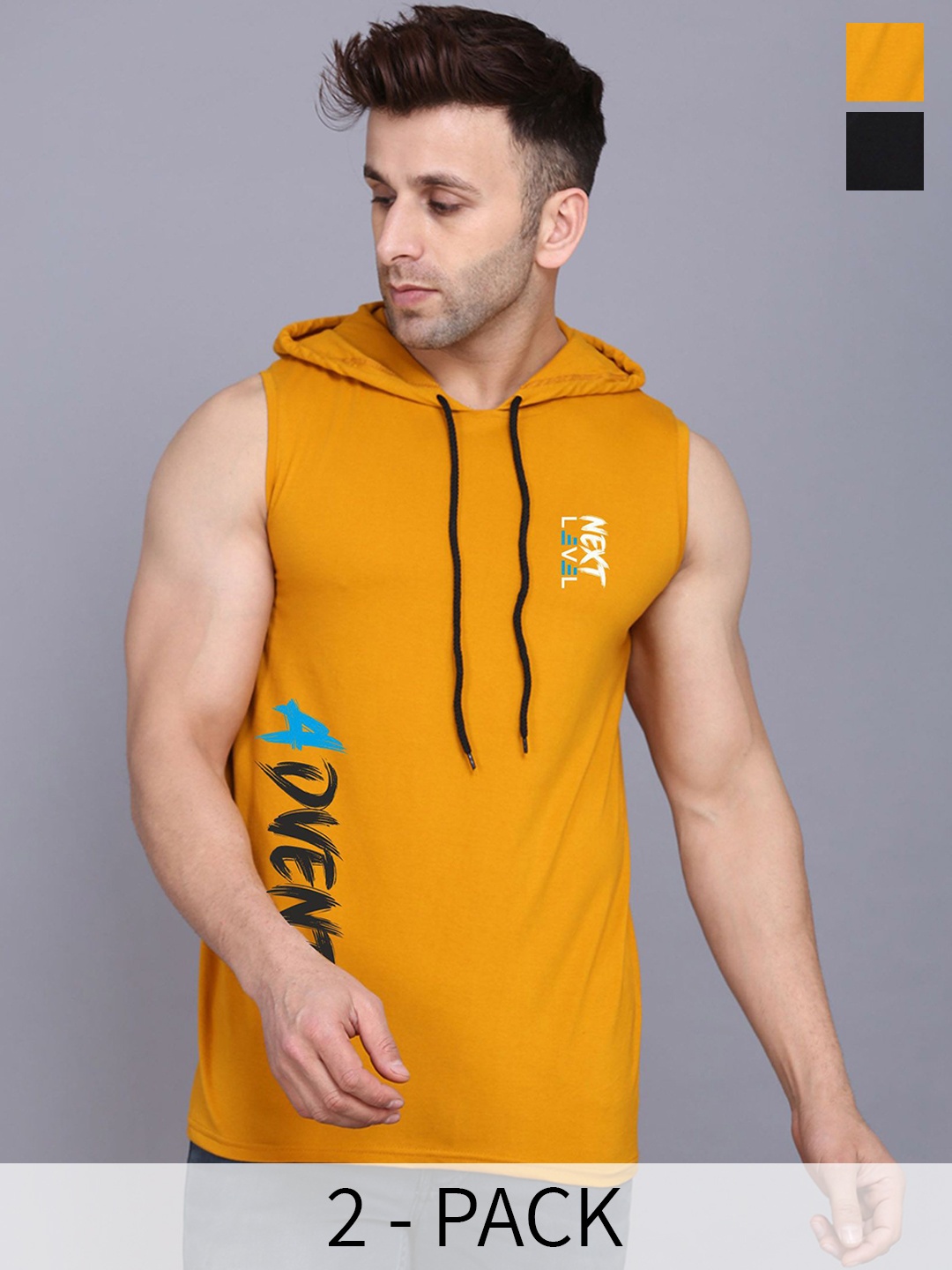 SLOWLORIS Pack Of 2 Printed Sleeveless Gym Vest SL28 COMBO (ADV MUSTARD) (LOUD BLACK)
SLOWLORIS Pack Of 2 Printed Sleeveless Gym Vest SL28 COMBO (ADV MUSTARD) (LOUD BLACK)