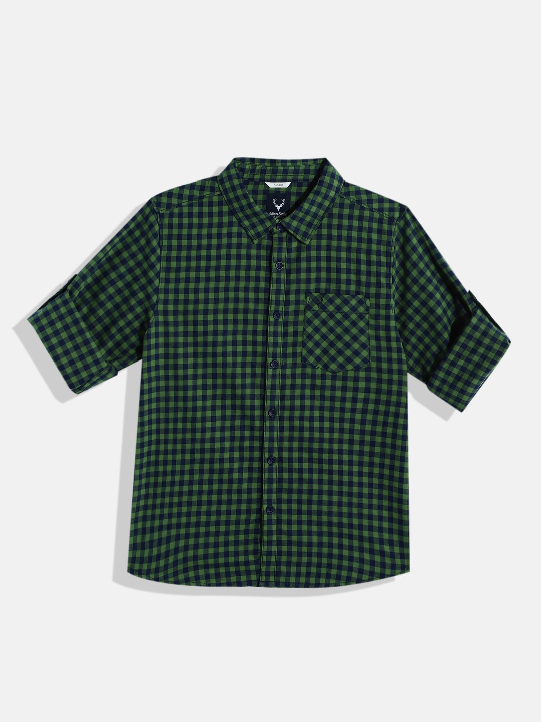Allen Solly Junior Boys Sport Fit Pure Cotton Gingham Checked Casual Shirt, Green
Allen Solly Junior Boys Sport Fit Pure Cotton Gingham Checked Casual Shirt, Green