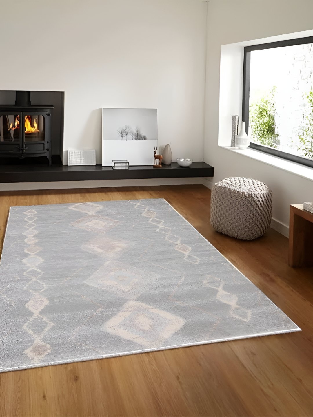 Sapana Carpet-Mats Silver Toned & Beige Geometric Printed Anti Skid Rectangle Carpet
Sapana Carpet-Mats Silver Toned & Beige Geometric Printed Anti Skid Rectangle Carpet
