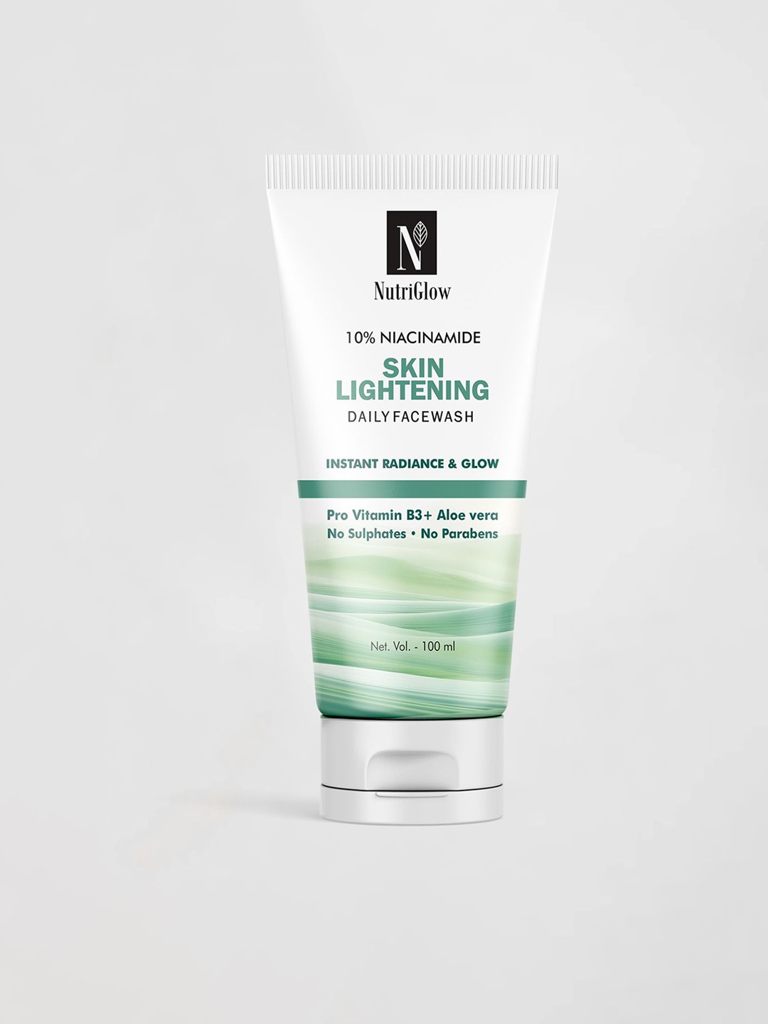 NutriGlow 10% Niacinamide Skin Lightening Daily Face Wash with Aloevera - 100 ml, White
NutriGlow 10% Niacinamide Skin Lightening Daily Face Wash with Aloevera - 100 ml, White
