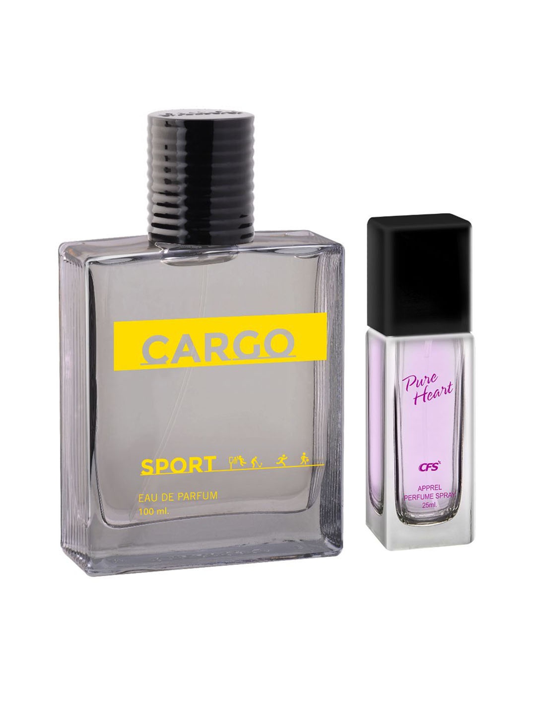 CFS Cargo Sport Long Lasting Eau De Parfum 100ml & Pure Heart Pink Apparel Perfume 25ml, Grey
CFS Cargo Sport Long Lasting Eau De Parfum 100ml & Pure Heart Pink Apparel Perfume 25ml, Grey