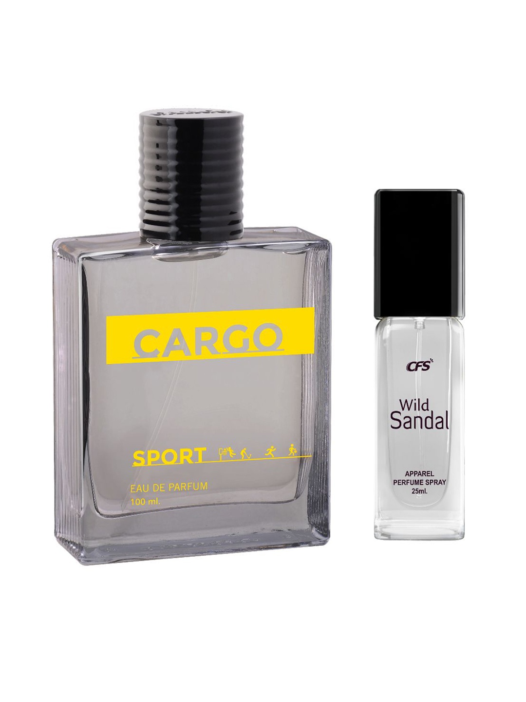 CFS Cargo Sport Long Lasting Eau De Parfum 100ml & Wild Sandal Apparel Perfume Spray 25ml, Grey
CFS Cargo Sport Long Lasting Eau De Parfum 100ml & Wild Sandal Apparel Perfume Spray 25ml, Grey