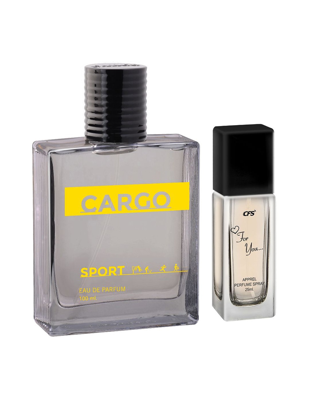 CFS Set of Cargo Sport Eau De Parfum 100ml & For You Apparel Perfume Spray 25ml, Grey
CFS Set of Cargo Sport Eau De Parfum 100ml & For You Apparel Perfume Spray 25ml, Grey