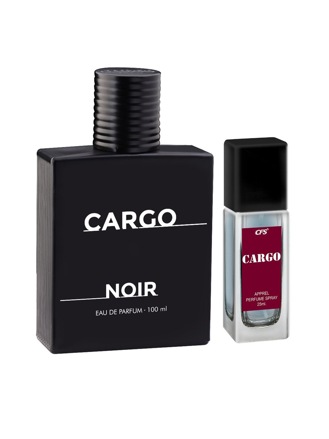CFS Set of Cargo Noir Eau De Parfum 100ml & Cargo Blue Apparel Perfume Spray 25ml, Black
CFS Set of Cargo Noir Eau De Parfum 100ml & Cargo Blue Apparel Perfume Spray 25ml, Black