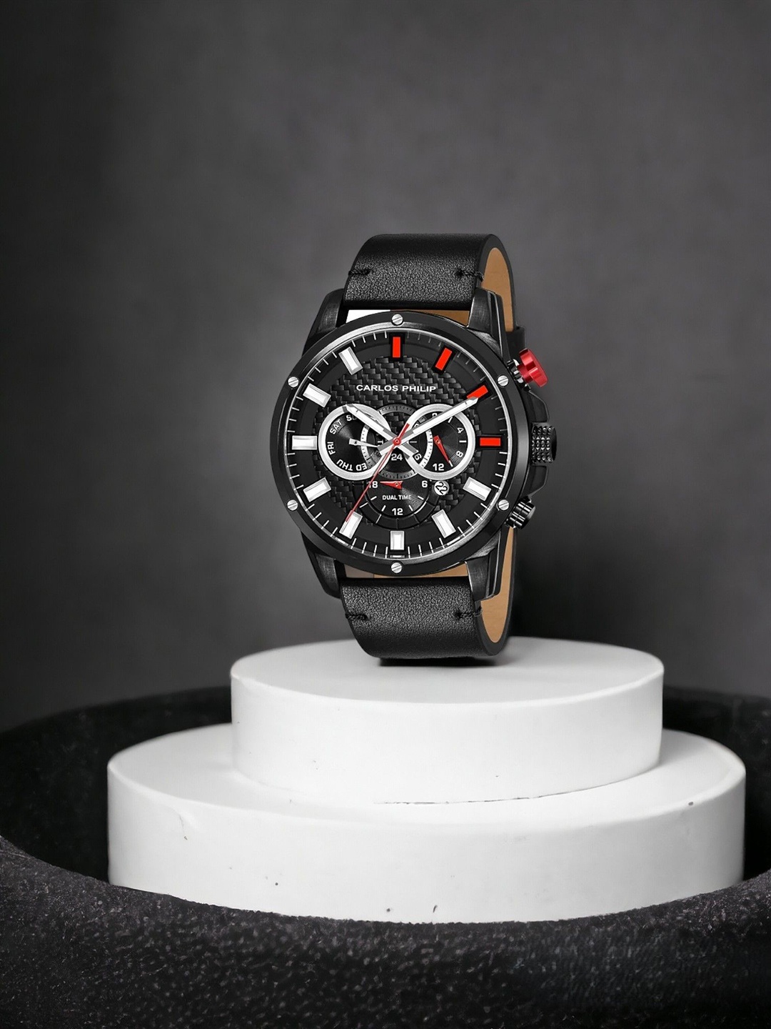 CARLOS PHILIP Men Brass Dial & Leather Straps Analogue Watch Prominent Series 2277 - 4, Black
CARLOS PHILIP Men Brass Dial & Leather Straps Analogue Watch Prominent Series 2277 - 4, Black