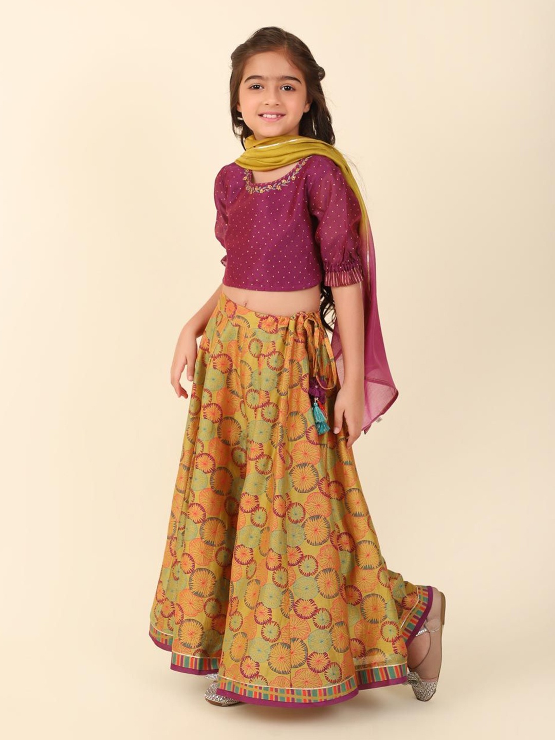 Fabindia Girls Printed Cotton Silk Ready to Wear Lehenga & Blouse With Dupatta, Green
Fabindia Girls Printed Cotton Silk Ready to Wear Lehenga & Blouse With Dupatta, Green