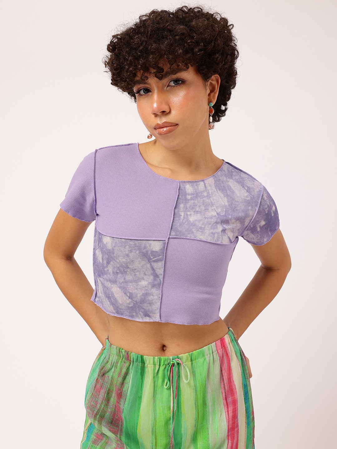 DressBerry Patchwork Chic Sprinkle Sparkle Ribbed and Abstract Printed Crop Top, Lavender
DressBerry Patchwork Chic Sprinkle Sparkle Ribbed and Abstract Printed Crop Top, Lavender