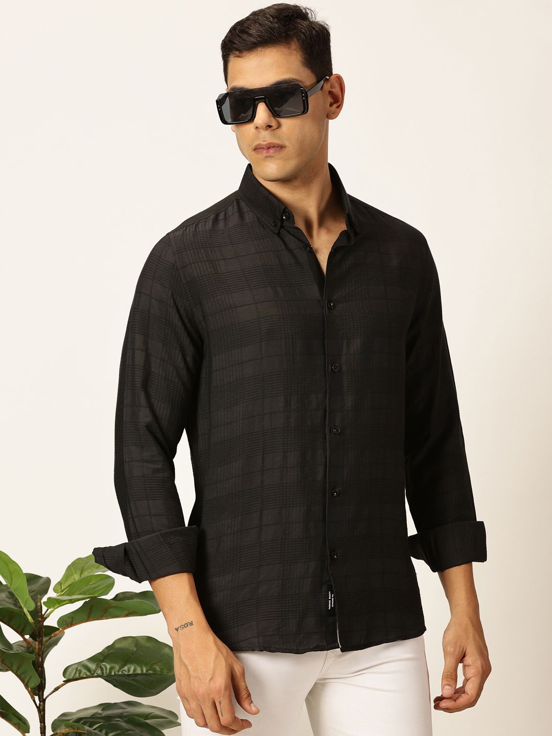 Thomas Scott Men Premium Button-Down Collar Tartan Checked Cotton Slim Fit Casual Shirt, Black
Thomas Scott Men Premium Button-Down Collar Tartan Checked Cotton Slim Fit Casual Shirt, Black