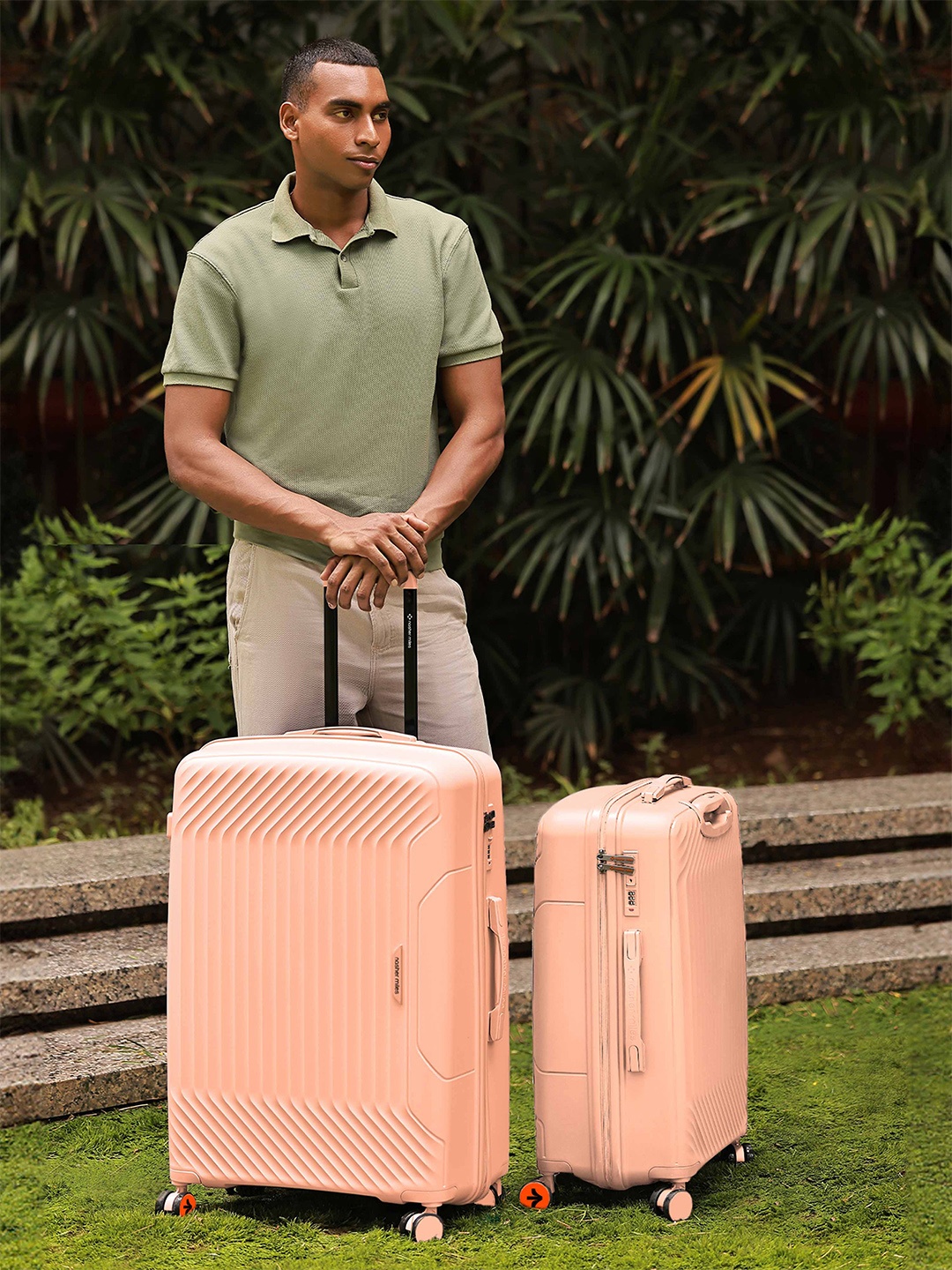 Nasher Miles Coorg Hard-Sided Polypropylene Set of 2 M/L Peach Trolley Bags 65-75cm
Nasher Miles Coorg Hard-Sided Polypropylene Set of 2 M/L Peach Trolley Bags 65-75cm