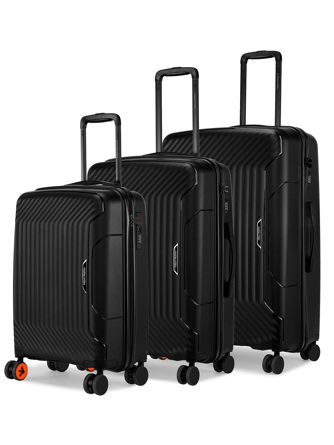 Nasher Miles Coorg Hard-Sided Polypropylene Set of 3 S/M/L Black Trolley Bags 55-65-75cm
Nasher Miles Coorg Hard-Sided Polypropylene Set of 3 S/M/L Black Trolley Bags 55-65-75cm