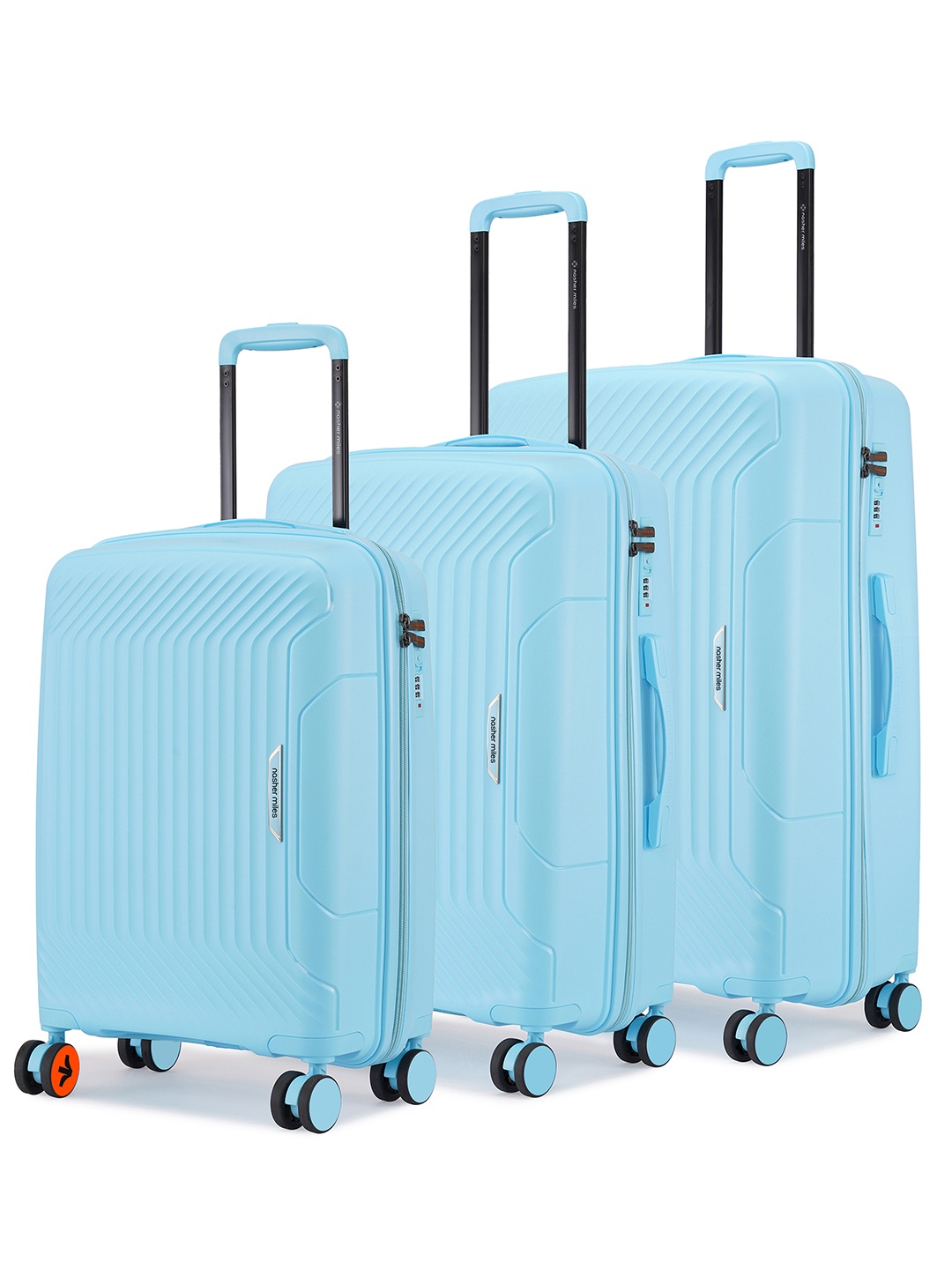 Nasher Miles Coorg Hard-Side Polypropylene Set of 3 S/M/L Sky Blue Trolley Bags 55-65-75cm
Nasher Miles Coorg Hard-Side Polypropylene Set of 3 S/M/L Sky Blue Trolley Bags 55-65-75cm