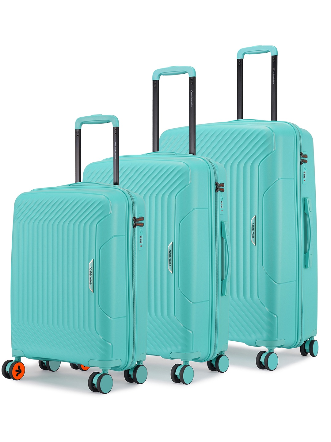 Nasher Miles Coorg Hard-Sided Polypropylene Set of 3 S/M/L Teal Trolley Bags 55-65-75cm
Nasher Miles Coorg Hard-Sided Polypropylene Set of 3 S/M/L Teal Trolley Bags 55-65-75cm