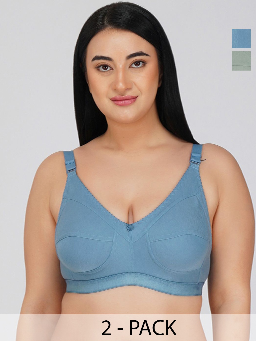 R Cube Pack of 2 Full Coverage Non Padded Cotton Everyday Bras- All Day Comfort, Blue
R Cube Pack of 2 Full Coverage Non Padded Cotton Everyday Bras- All Day Comfort, Blue