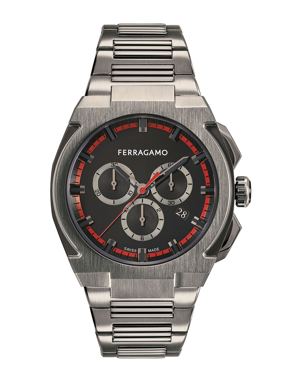 Ferragamo Men Brass Dial & Stainless Steel Bracelet Style Straps Analogue Watch SFK200423, Black
Ferragamo Men Brass Dial & Stainless Steel Bracelet Style Straps Analogue Watch SFK200423, Black