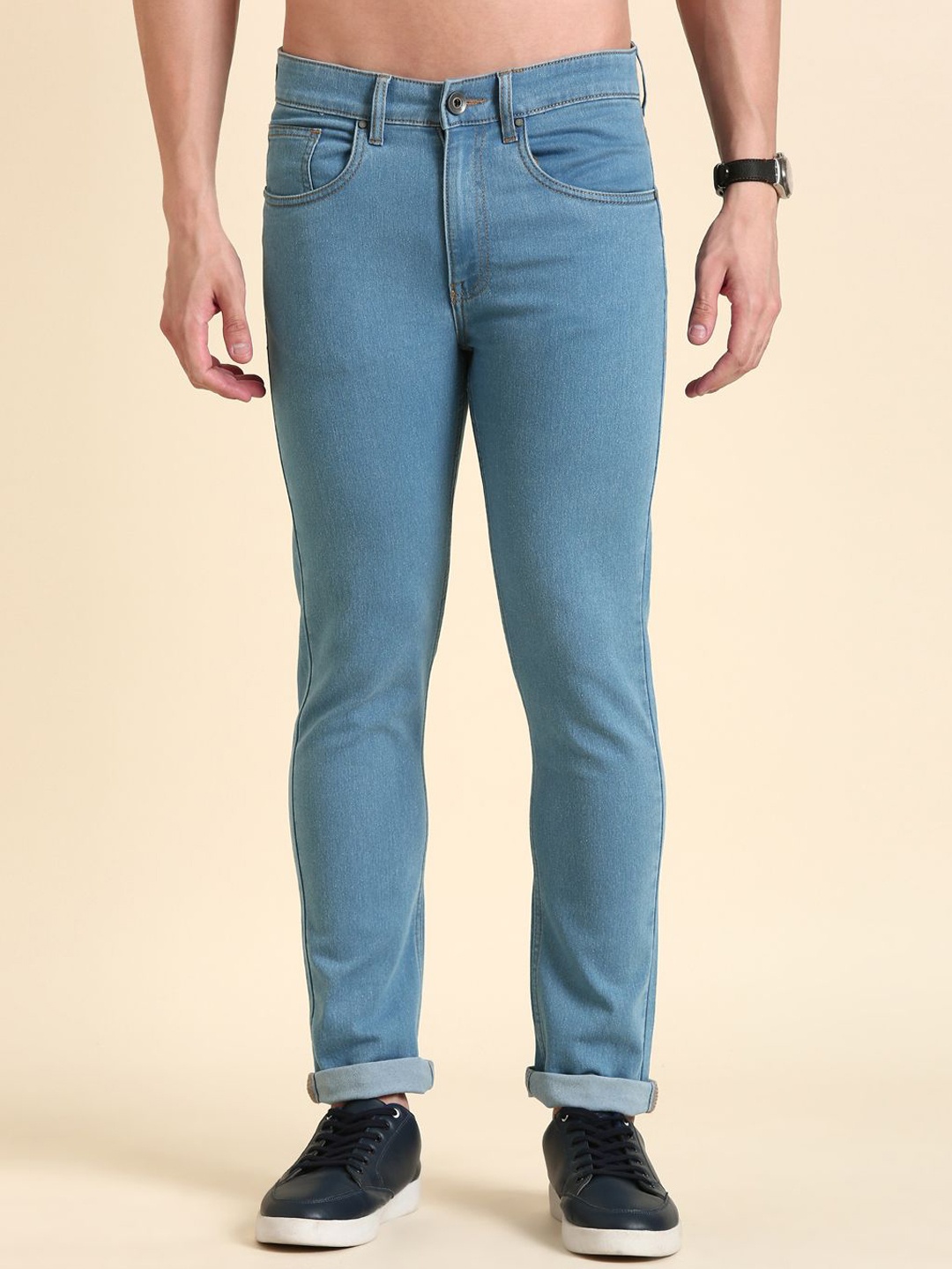 The Roadster Lifestyle Co. Men Mid-Rise Clean Look Skinny Fit Stretchable Jeans, Blue
The Roadster Lifestyle Co. Men Mid-Rise Clean Look Skinny Fit Stretchable Jeans, Blue