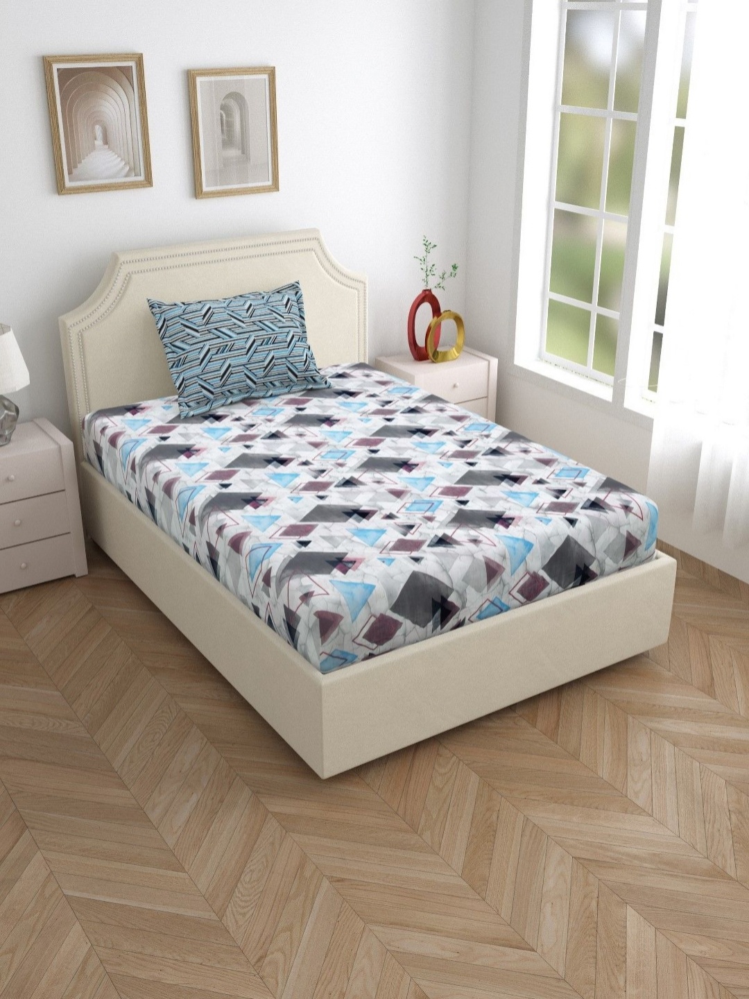 Salona Bichona Blue & White Printed 180 TC Pure Cotton Single Bedsheet With 1 Pillow Cover
Salona Bichona Blue & White Printed 180 TC Pure Cotton Single Bedsheet With 1 Pillow Cover
