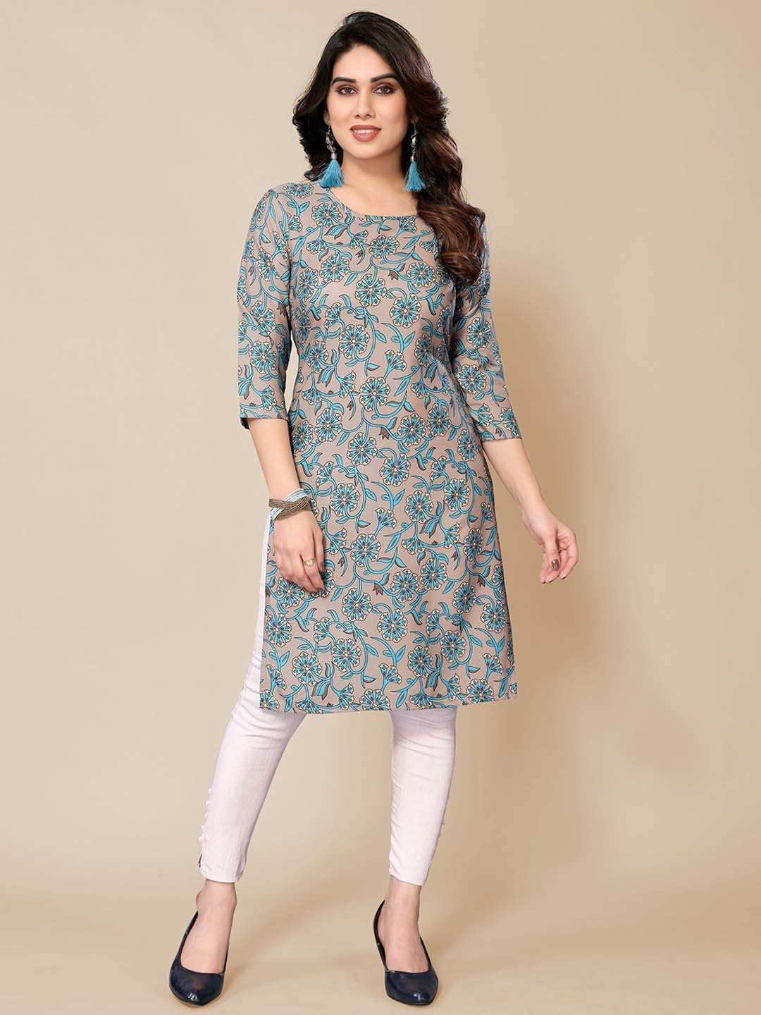 Jimmy Paris Ethnic Motifs Printed Round Neck Three-Quarter Sleeves Kurta, Beige
Jimmy Paris Ethnic Motifs Printed Round Neck Three-Quarter Sleeves Kurta, Beige