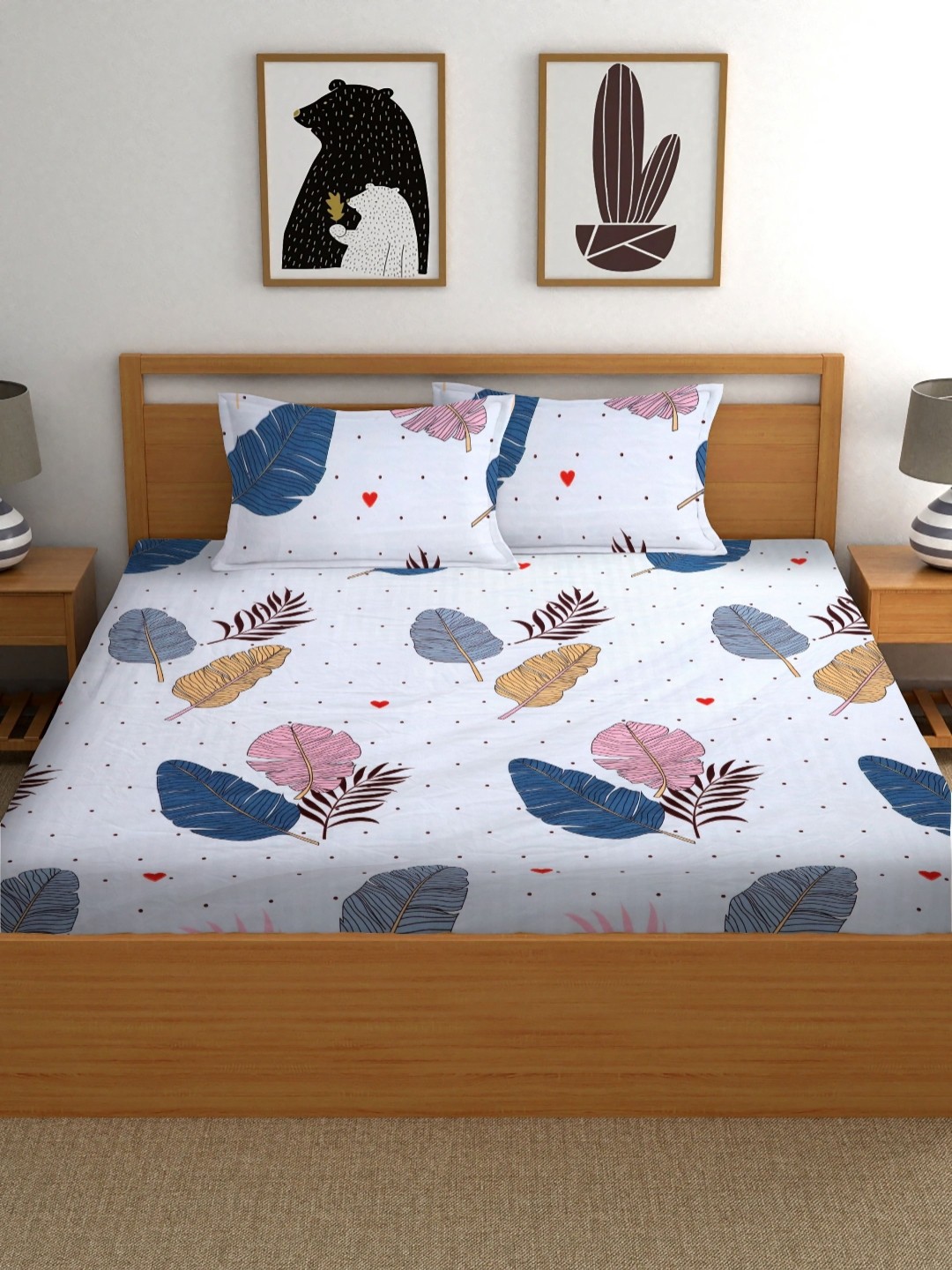 RIDHAAN White & Blue Printed 220 TC Cotton Queen Fitted Bedsheet With 2 Pillow Covers
RIDHAAN White & Blue Printed 220 TC Cotton Queen Fitted Bedsheet With 2 Pillow Covers