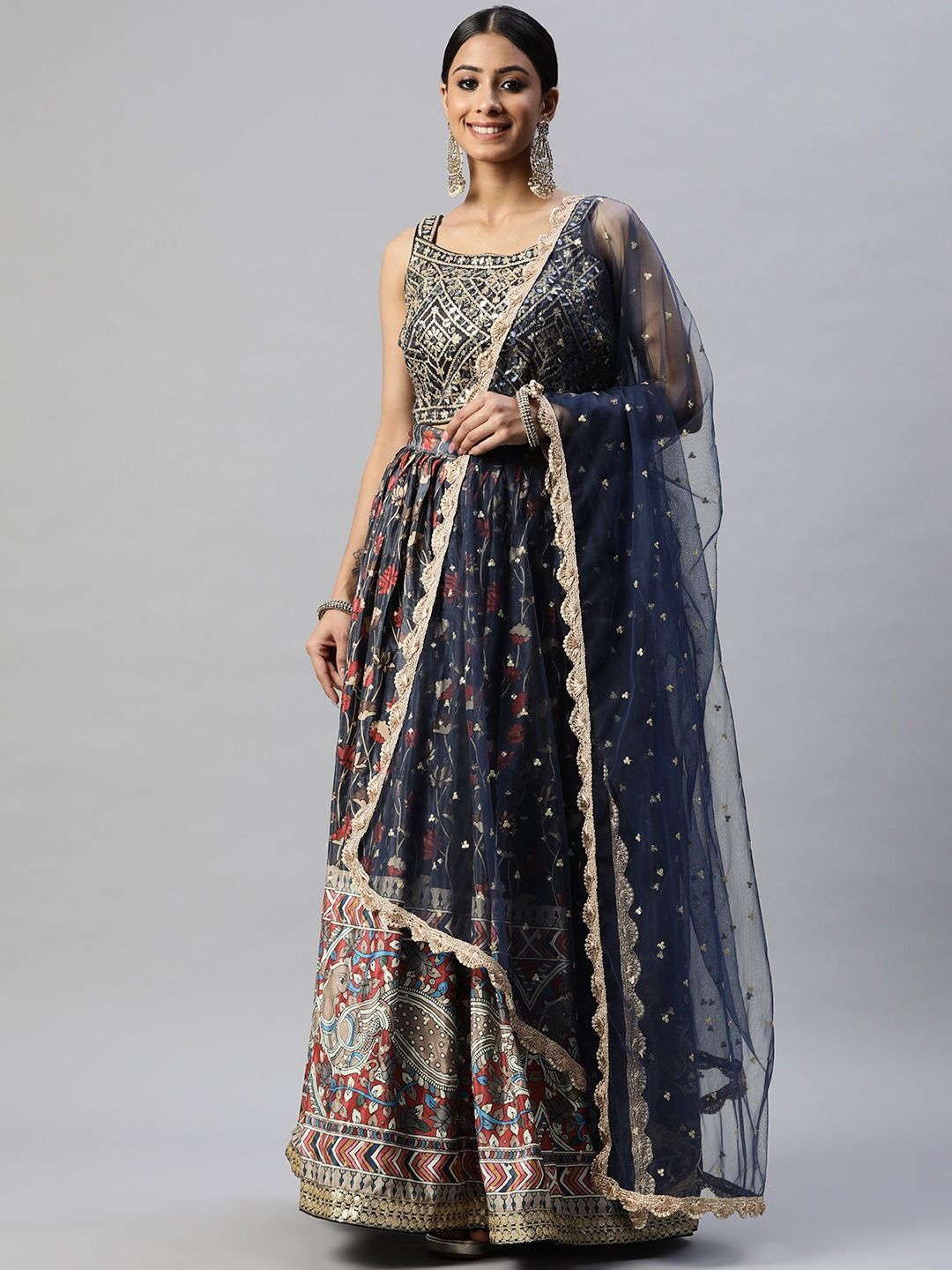 Zeel Clothing Embroidered Semi-Stitched Lehenga & Unstitched Blouse With Dupatta, Blue
Zeel Clothing Embroidered Semi-Stitched Lehenga & Unstitched Blouse With Dupatta, Blue