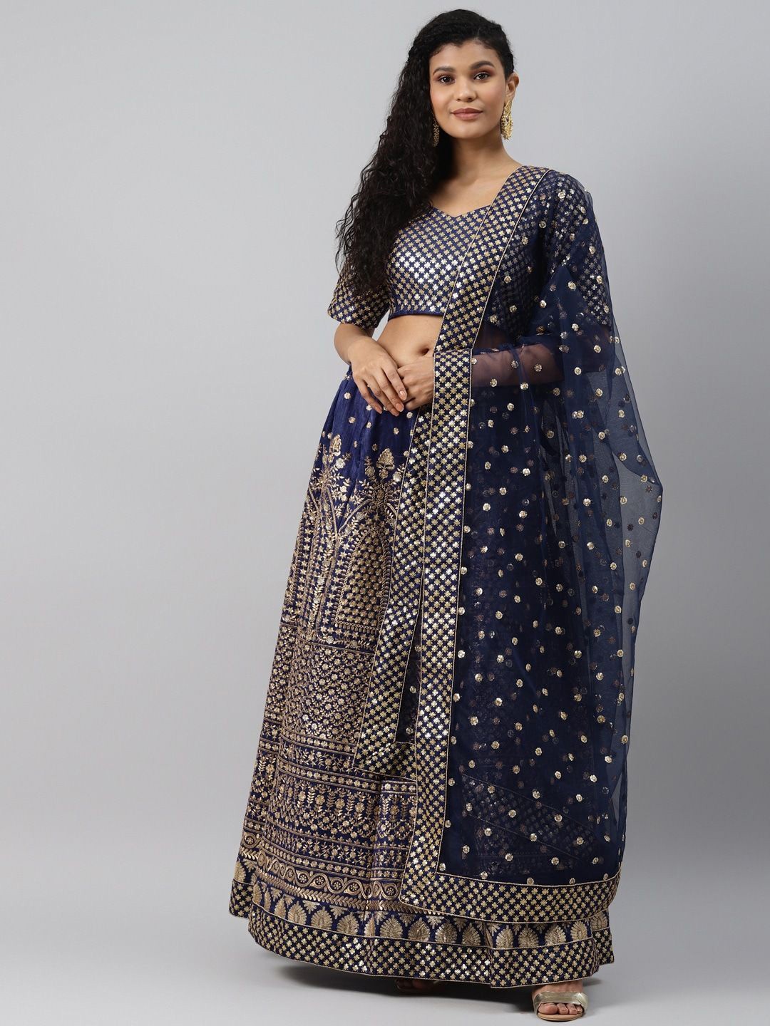 Zeel Clothing Embroidered Sequinned Semi-Stitched Lehenga & Unstitched Blouse With Dupatta, Blue
Zeel Clothing Embroidered Sequinned Semi-Stitched Lehenga & Unstitched Blouse With Dupatta, Blue