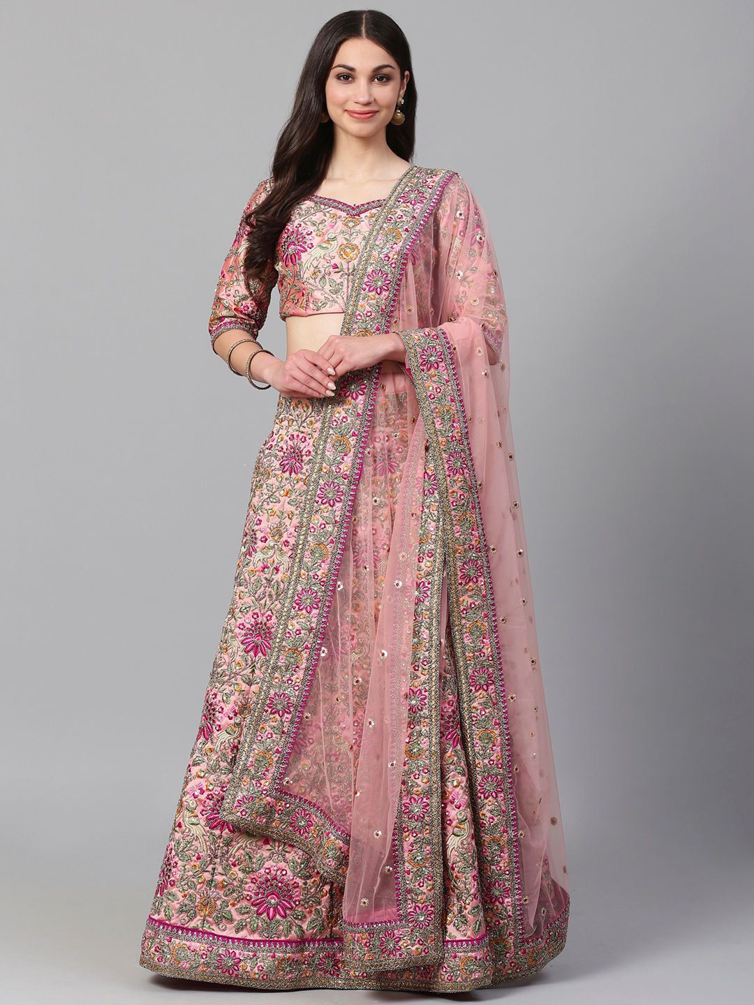 Zeel Clothing Thread Work Semi-Stitched Lehenga & Unstitched Blouse With Dupatta, Pink
Zeel Clothing Thread Work Semi-Stitched Lehenga & Unstitched Blouse With Dupatta, Pink
