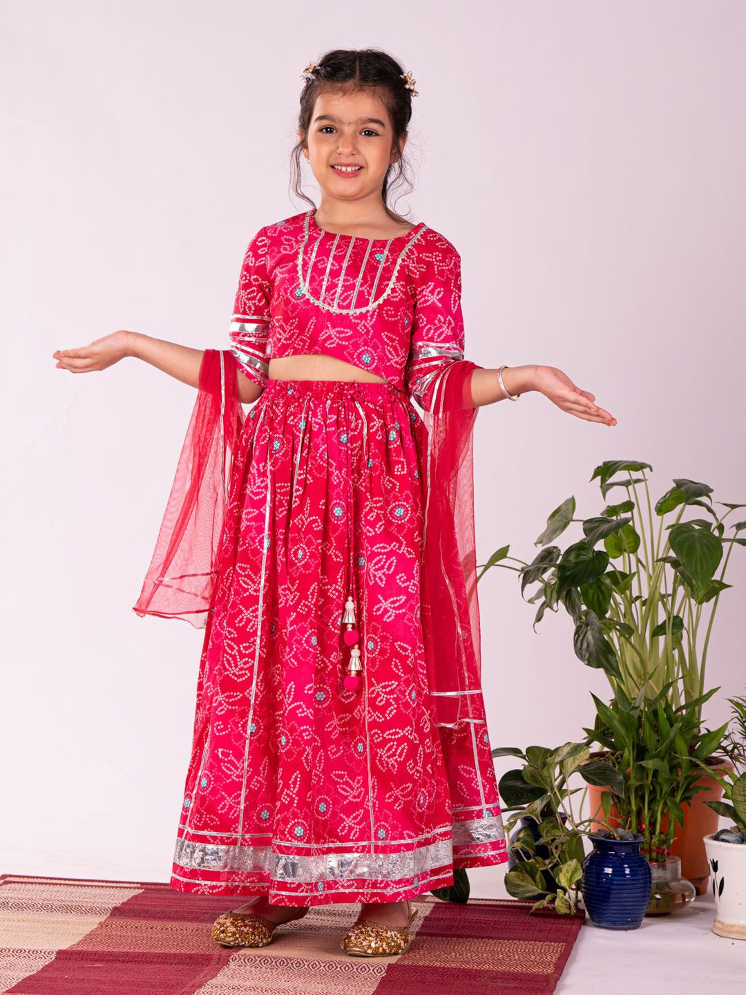 VASTRAMAY Girls Printed Cotton Bandhani Ready to Wear Lehenga & Blouse With Dupatta, Pink
VASTRAMAY Girls Printed Cotton Bandhani Ready to Wear Lehenga & Blouse With Dupatta, Pink