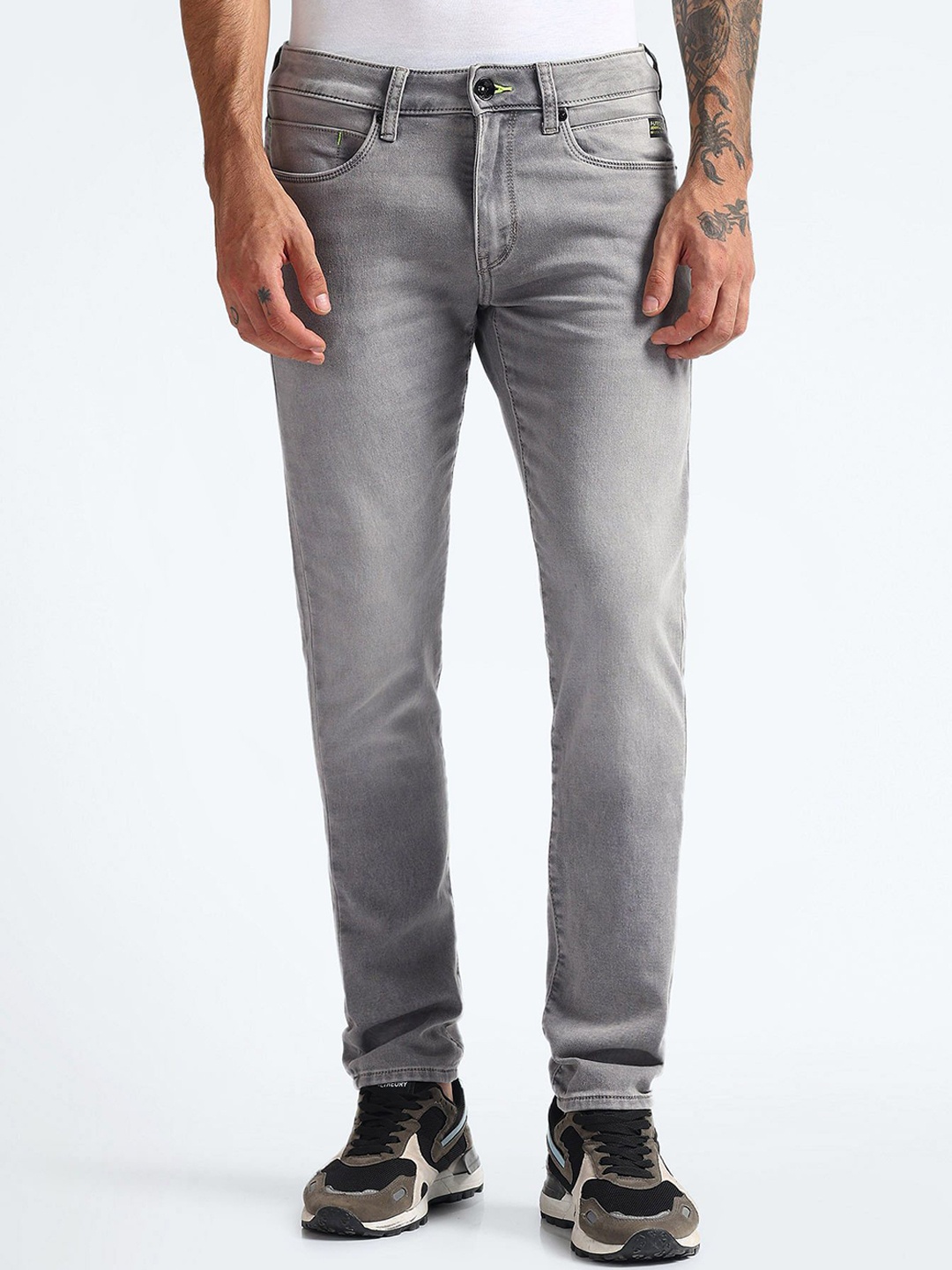 Flying Machine Men Skinny Fit Mid-Rise Heavy Fade Stretchable Jeans, Grey
Flying Machine Men Skinny Fit Mid-Rise Heavy Fade Stretchable Jeans, Grey