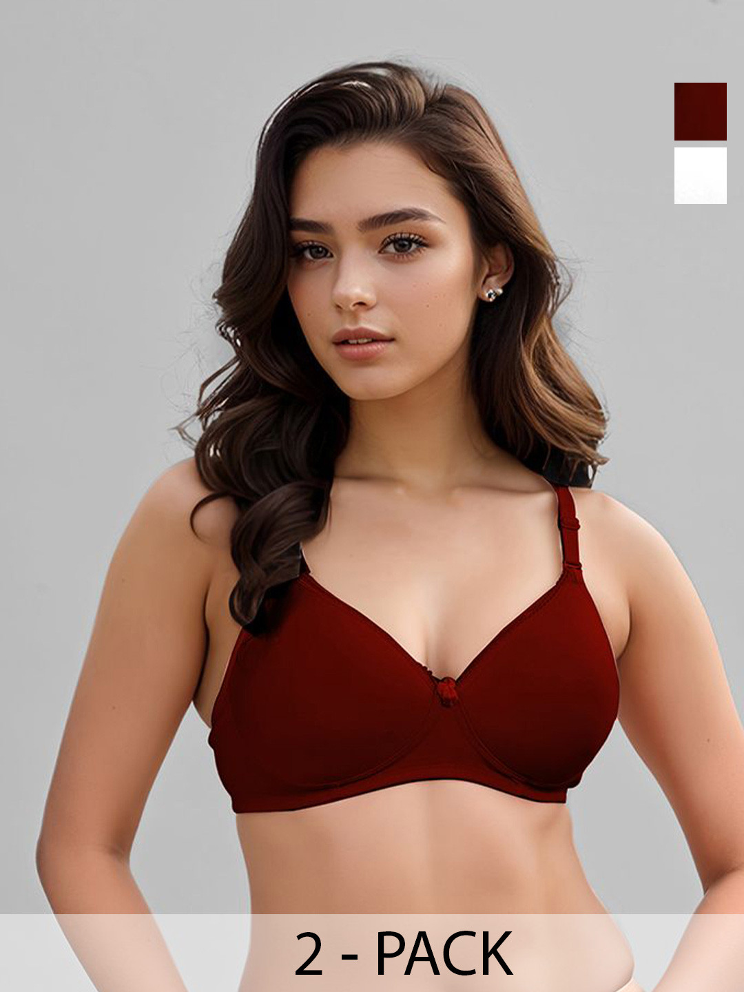 LUX VENUS Set of 2 Full Coverage Lightly Padded Cotton Everyday Bra with All Day Comfort, Maroon
LUX VENUS Set of 2 Full Coverage Lightly Padded Cotton Everyday Bra with All Day Comfort, Maroon