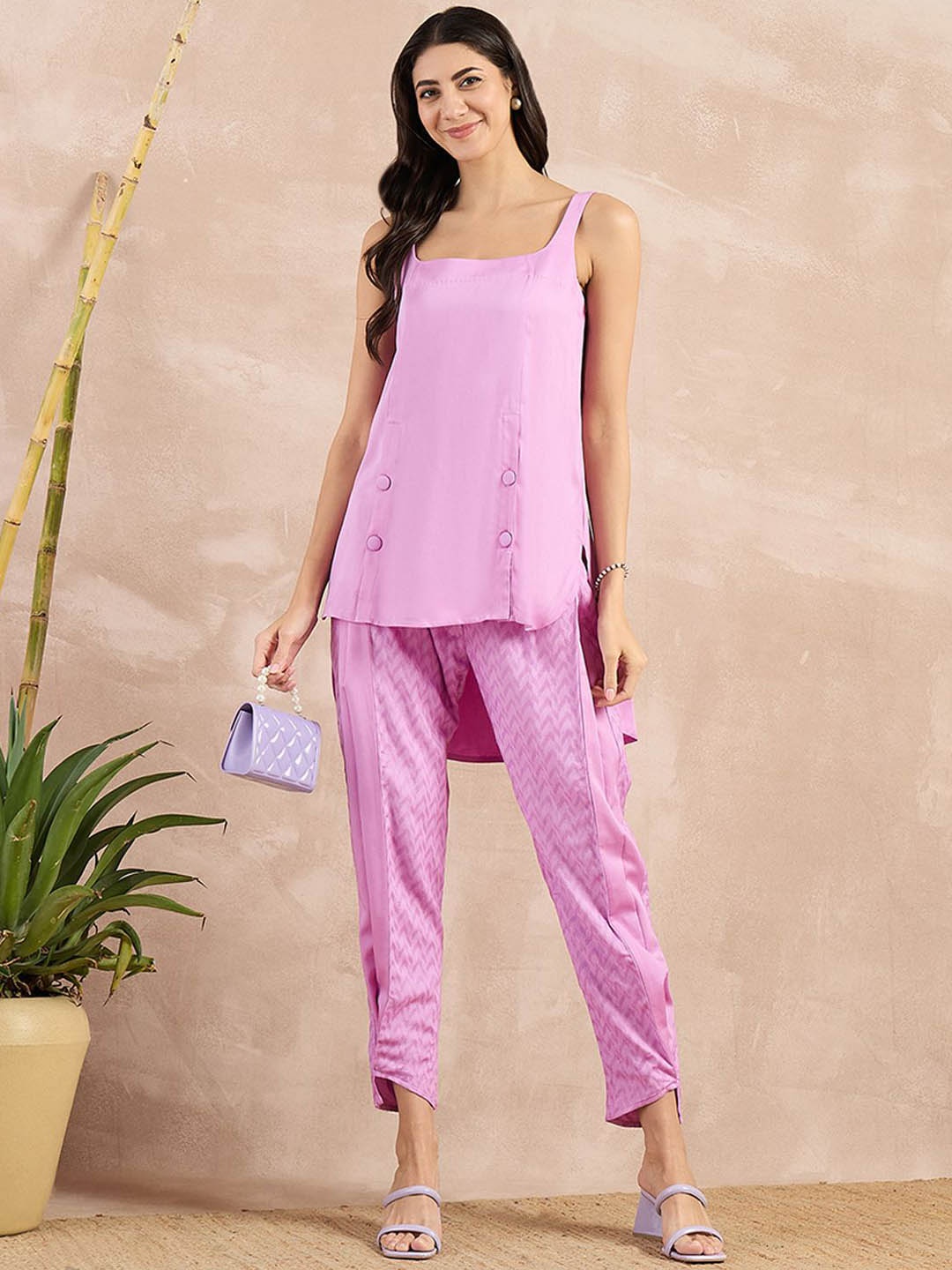 First Resort by Ramola Bachchan Square Neck Sleeveless Organic Cotton Top With Trouser, Purple
First Resort by Ramola Bachchan Square Neck Sleeveless Organic Cotton Top With Trouser, Purple