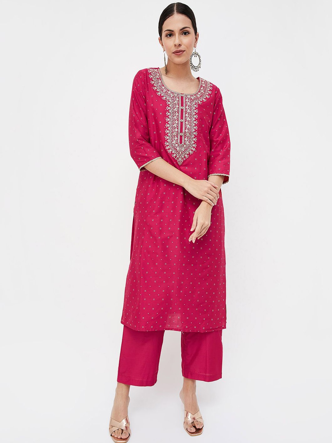 Melange by Lifestyle Women Floral Embroidered Regular Thread Work Kurta with Trousers & With Dupatta, Pink
Melange by Lifestyle Women Floral Embroidered Regular Thread Work Kurta with Trousers & With Dupatta, Pink