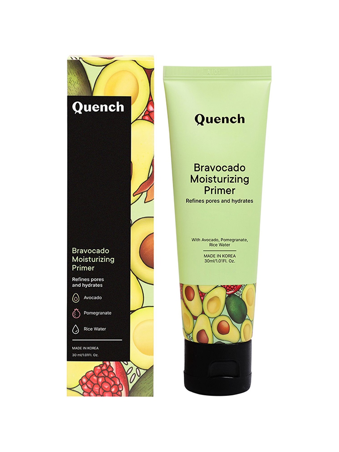 Quench Botanics Bravocado Moisturizing Primer with Pomegranate & Avocado - 30 ml, Green
Quench Botanics Bravocado Moisturizing Primer with Pomegranate & Avocado - 30 ml, Green