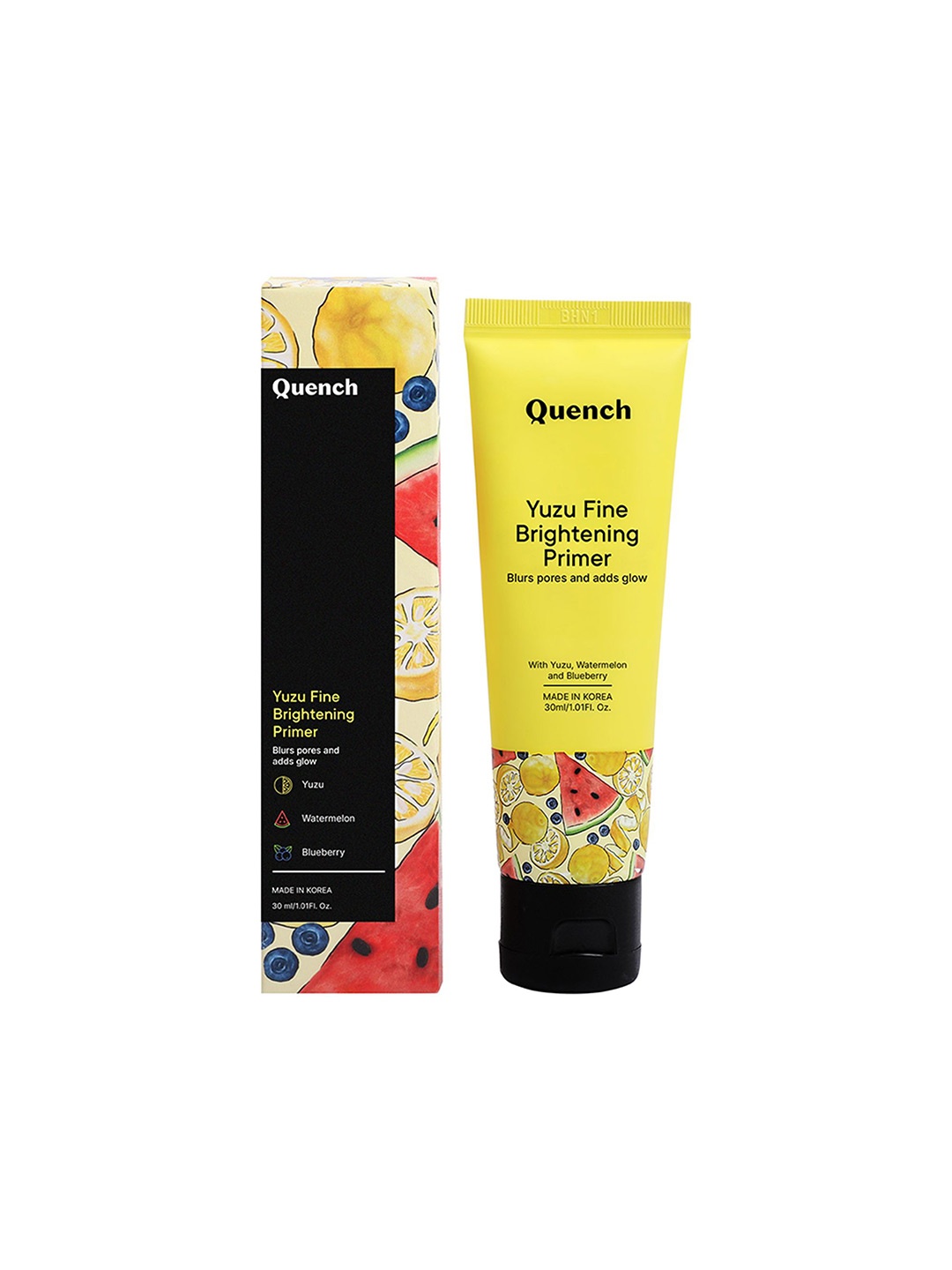 Quench Botanics Vitamin C Primer With Yuzu Extracts For Hydrating & Brightening Skin-30ml, Yellow
Quench Botanics Vitamin C Primer With Yuzu Extracts For Hydrating & Brightening Skin-30ml, Yellow