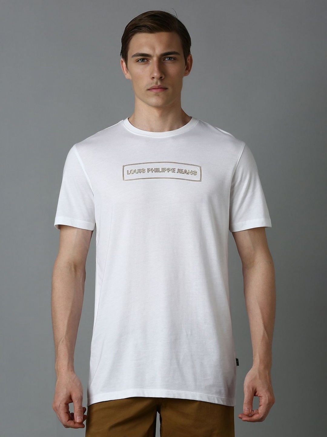 Louis Philippe Jeans Men Typography Printed Applique Slim Fit T-shirt, White
Louis Philippe Jeans Men Typography Printed Applique Slim Fit T-shirt, White