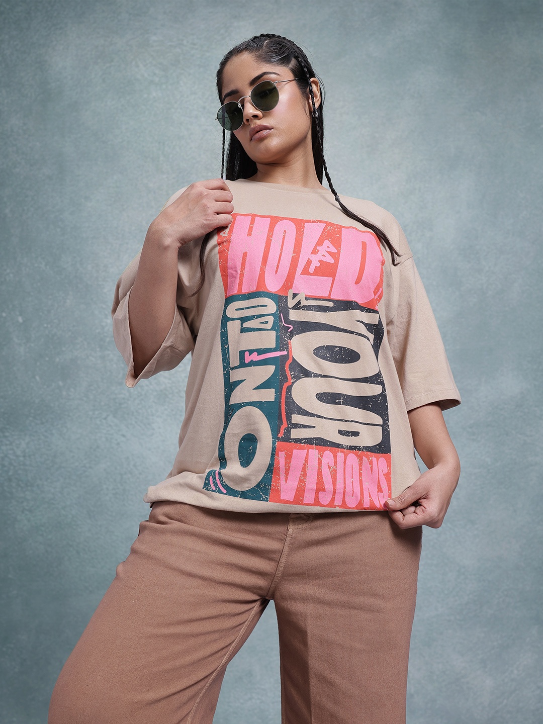 The Roadster Lifestyle Co. Plus Size Printed Pure Cotton Oversized T-shirt, Beige
The Roadster Lifestyle Co. Plus Size Printed Pure Cotton Oversized T-shirt, Beige