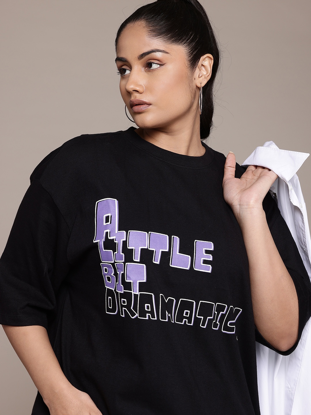 The Roadster Lifestyle Co. Plus Size Printed Drop-Shoulder Sleeves Cotton Oversized Tshirt, Black
The Roadster Lifestyle Co. Plus Size Printed Drop-Shoulder Sleeves Cotton Oversized Tshirt, Black