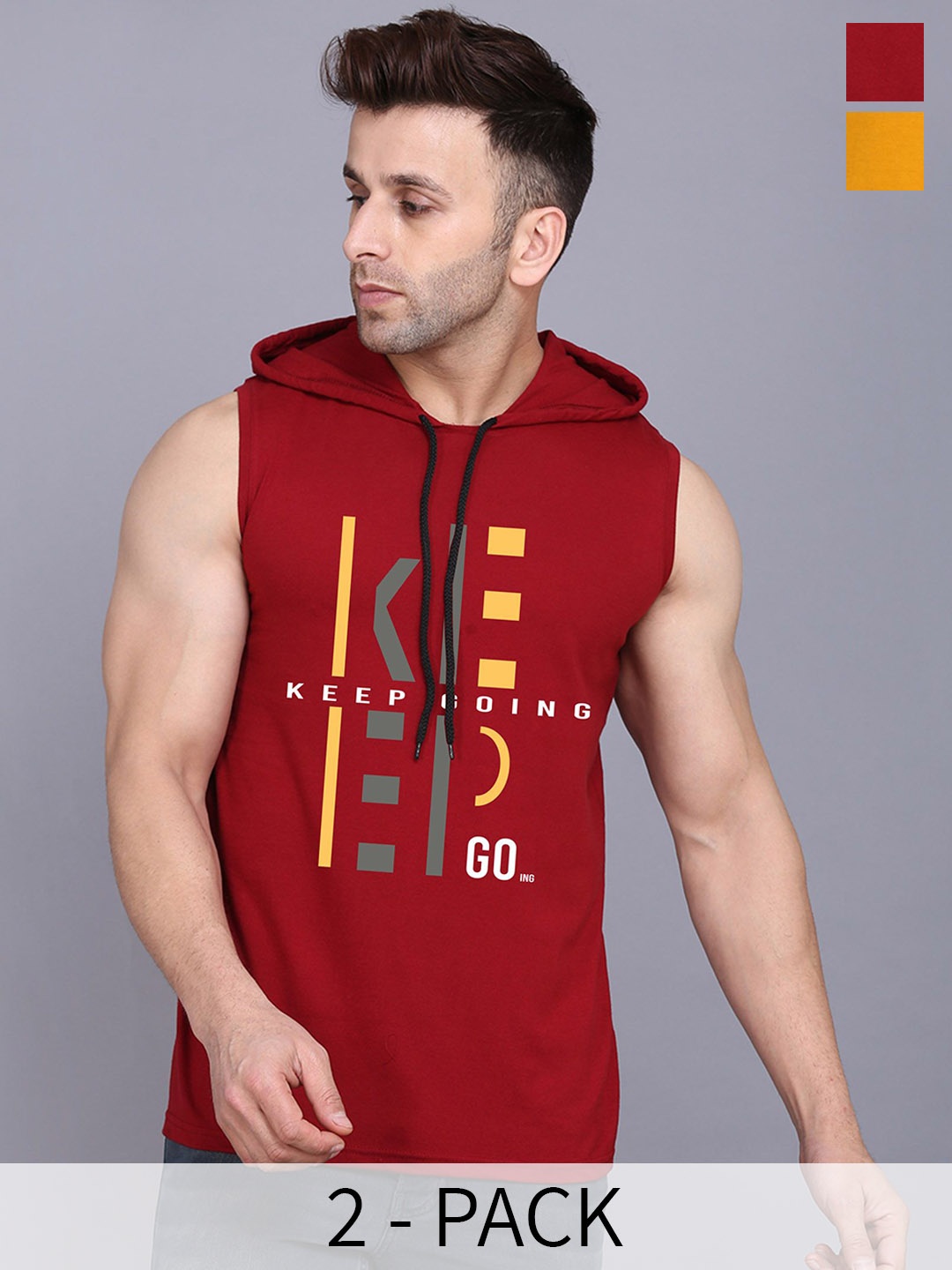 SLOWLORIS Pack of 2 Printed Sleeveless Gym Innerwear Vests SL28 COMBO (KEEP MAROON) (NVR
SLOWLORIS Pack of 2 Printed Sleeveless Gym Innerwear Vests SL28 COMBO (KEEP MAROON) (NVR