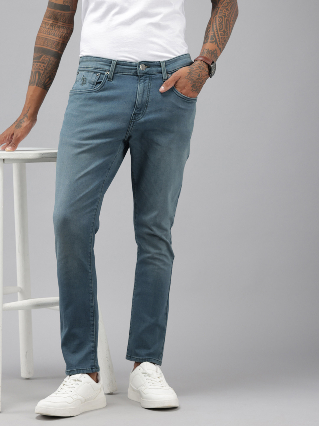 U.S. Polo Assn. Denim Co. Men Henry Tapered Fit Light Fade Stretchable Jeans, Blue
U.S. Polo Assn. Denim Co. Men Henry Tapered Fit Light Fade Stretchable Jeans, Blue