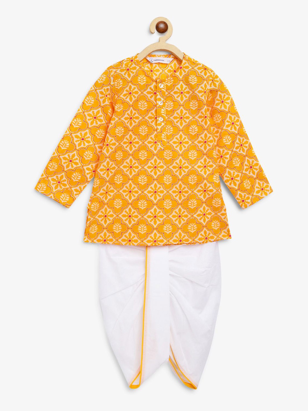 Campana Girls Ethnic Motifs Printed Regular Pure Cotton Kurta with Dhoti Pants, Yellow
Campana Girls Ethnic Motifs Printed Regular Pure Cotton Kurta with Dhoti Pants, Yellow