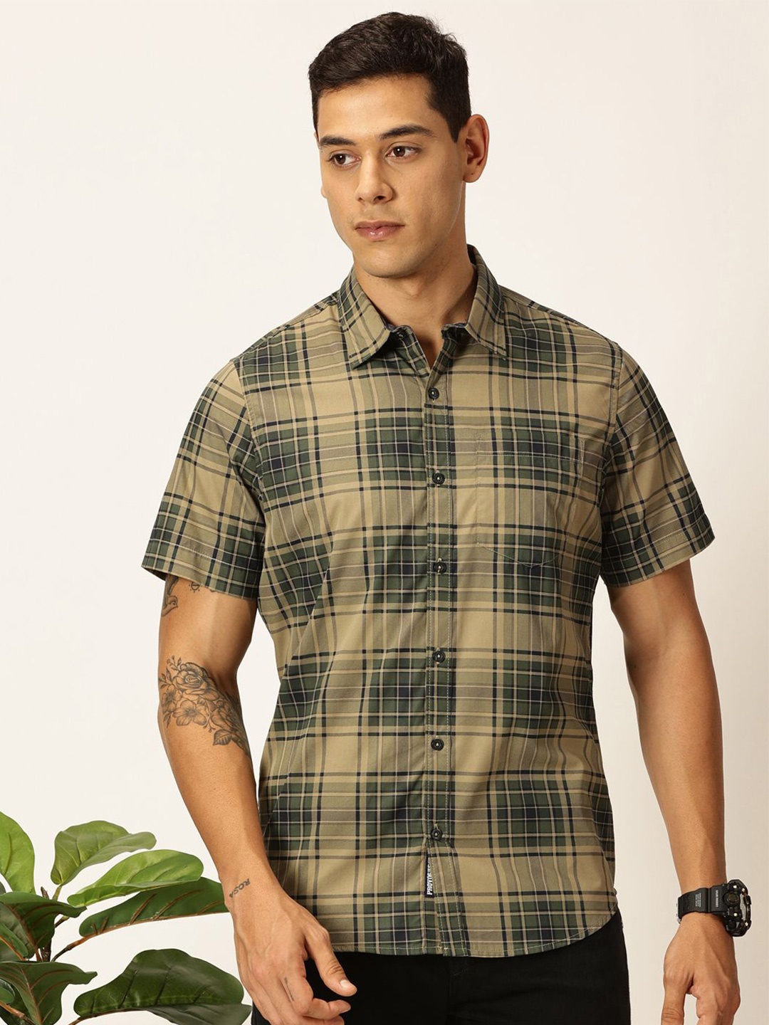 Provogue Men Original Slim Fit Tartan Checks Opaque Checked Casual Shirt, Olive
Provogue Men Original Slim Fit Tartan Checks Opaque Checked Casual Shirt, Olive