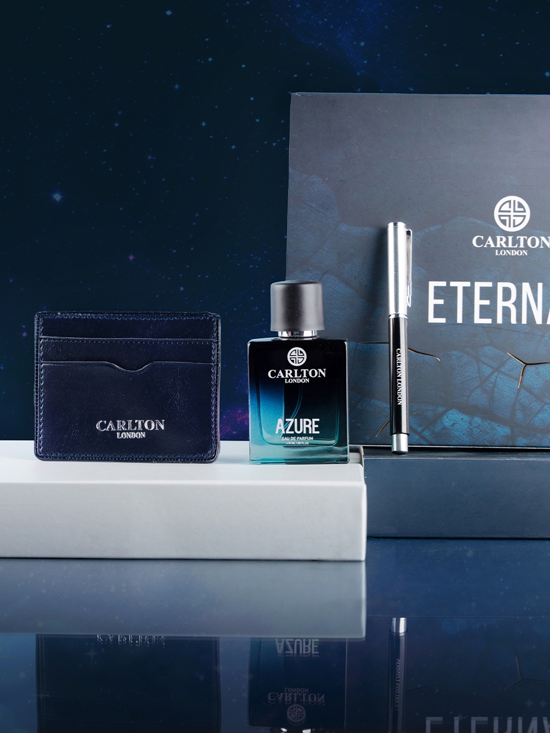 Carlton London Eternal Perfume GIft Set - Azure Eau De Parfum 50ml + Card Holder + Pen, Blue
Carlton London Eternal Perfume GIft Set - Azure Eau De Parfum 50ml + Card Holder + Pen, Blue