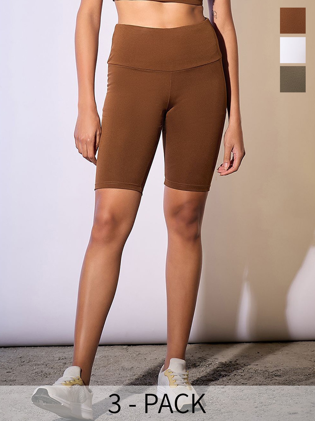 COLOR CAPITAL Women Pack Of 3 Antimicrobial Above Knee Length Sports Tights, Brown
COLOR CAPITAL Women Pack Of 3 Antimicrobial Above Knee Length Sports Tights, Brown