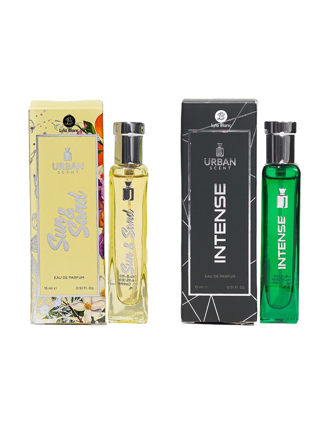 Lyla Blanc Urban Scent Set Of 2 Sun & Sand & Intense Eau De Parfum - 15ml Each, Yellow
Lyla Blanc Urban Scent Set Of 2 Sun & Sand & Intense Eau De Parfum - 15ml Each, Yellow