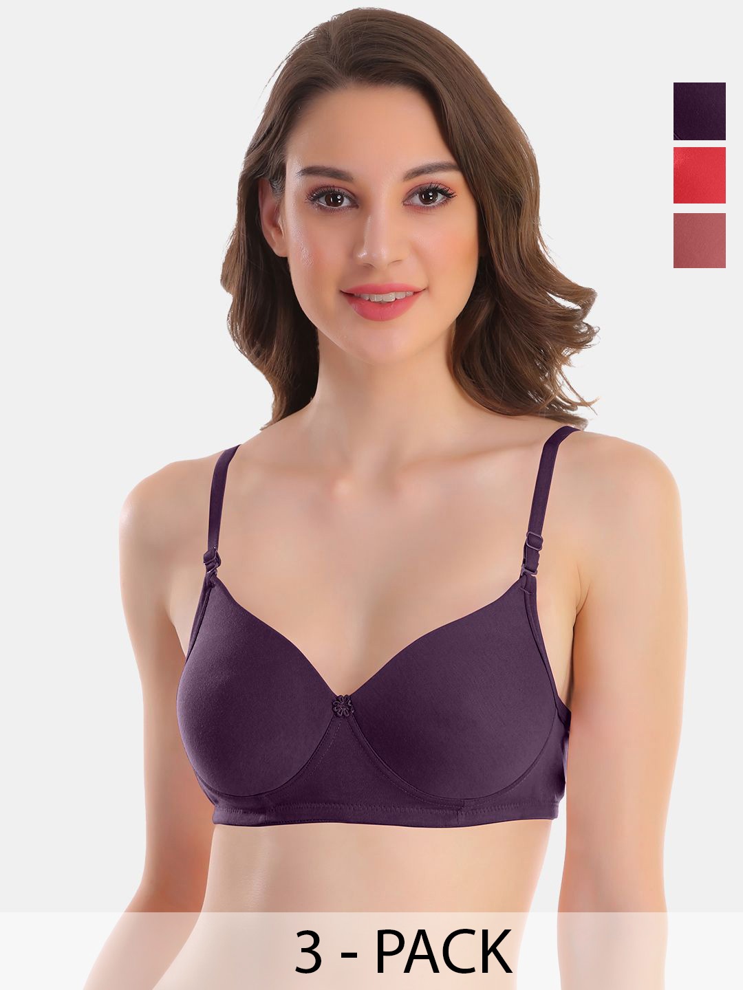 POOJA RAGENEE Pack Of 3 Full Coverage Anti Odour T-shirt Bras With All Day Comfort, Coral
POOJA RAGENEE Pack Of 3 Full Coverage Anti Odour T-shirt Bras With All Day Comfort, Coral