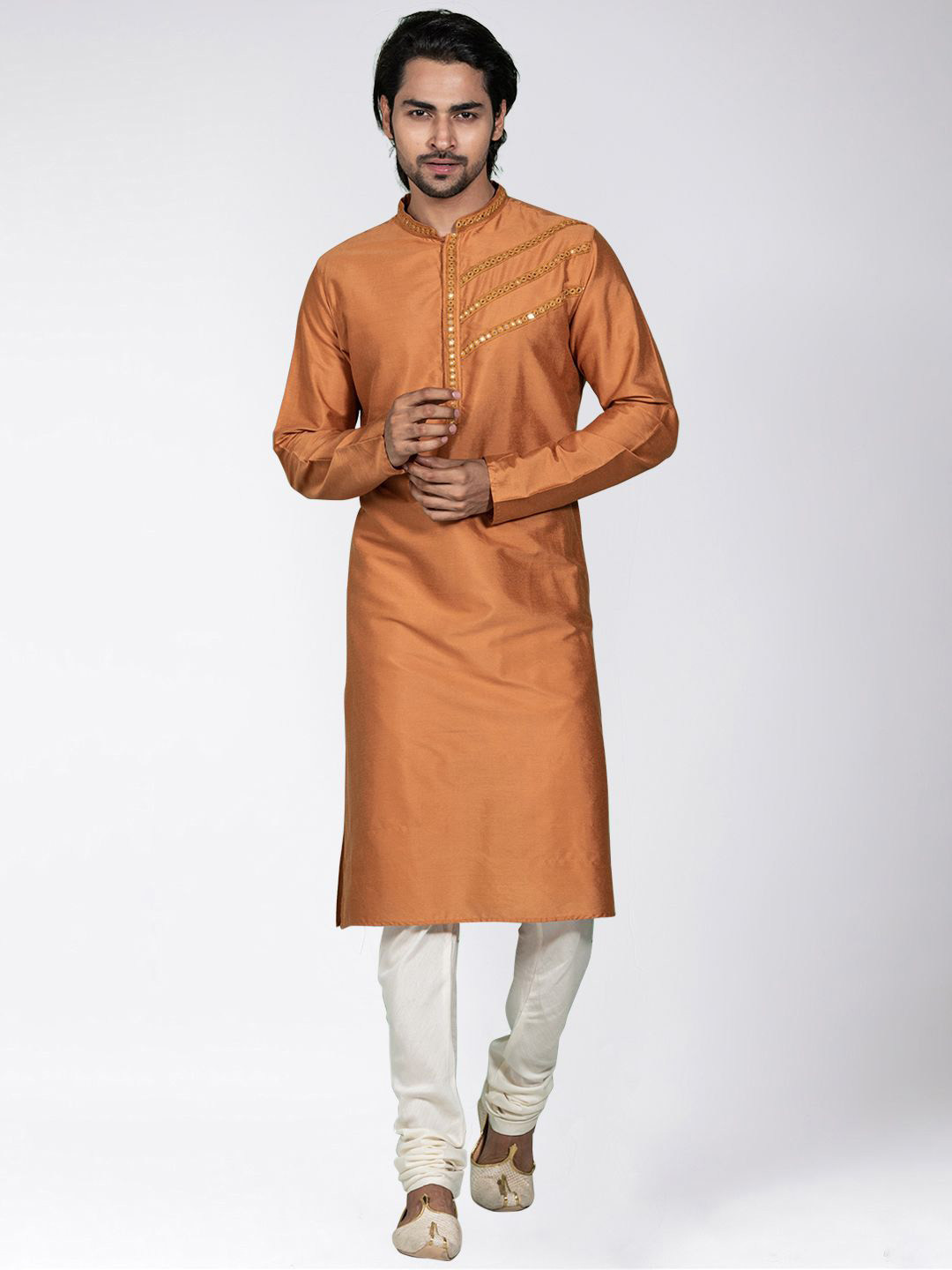 Anouk Mustard Yellow Mandarin Collar Mirror Work Straight Kurta With Churidar
Anouk Mustard Yellow Mandarin Collar Mirror Work Straight Kurta With Churidar