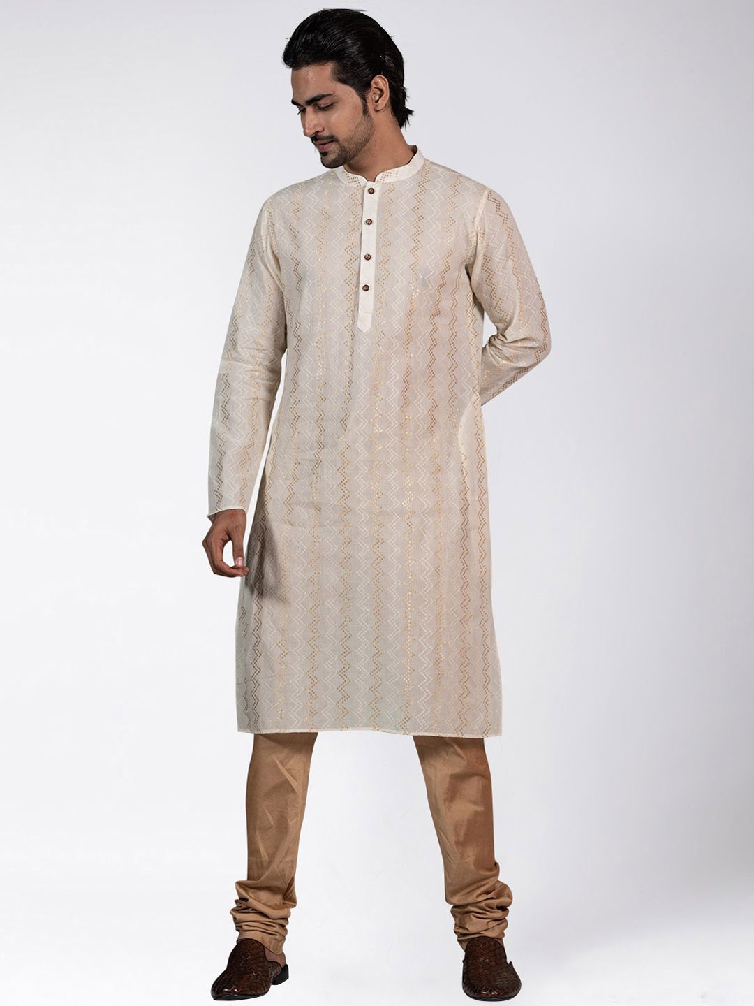 Anouk Geometric Embroidered Regular Zari Straight Kurta With Churidar, Off white
Anouk Geometric Embroidered Regular Zari Straight Kurta With Churidar, Off white