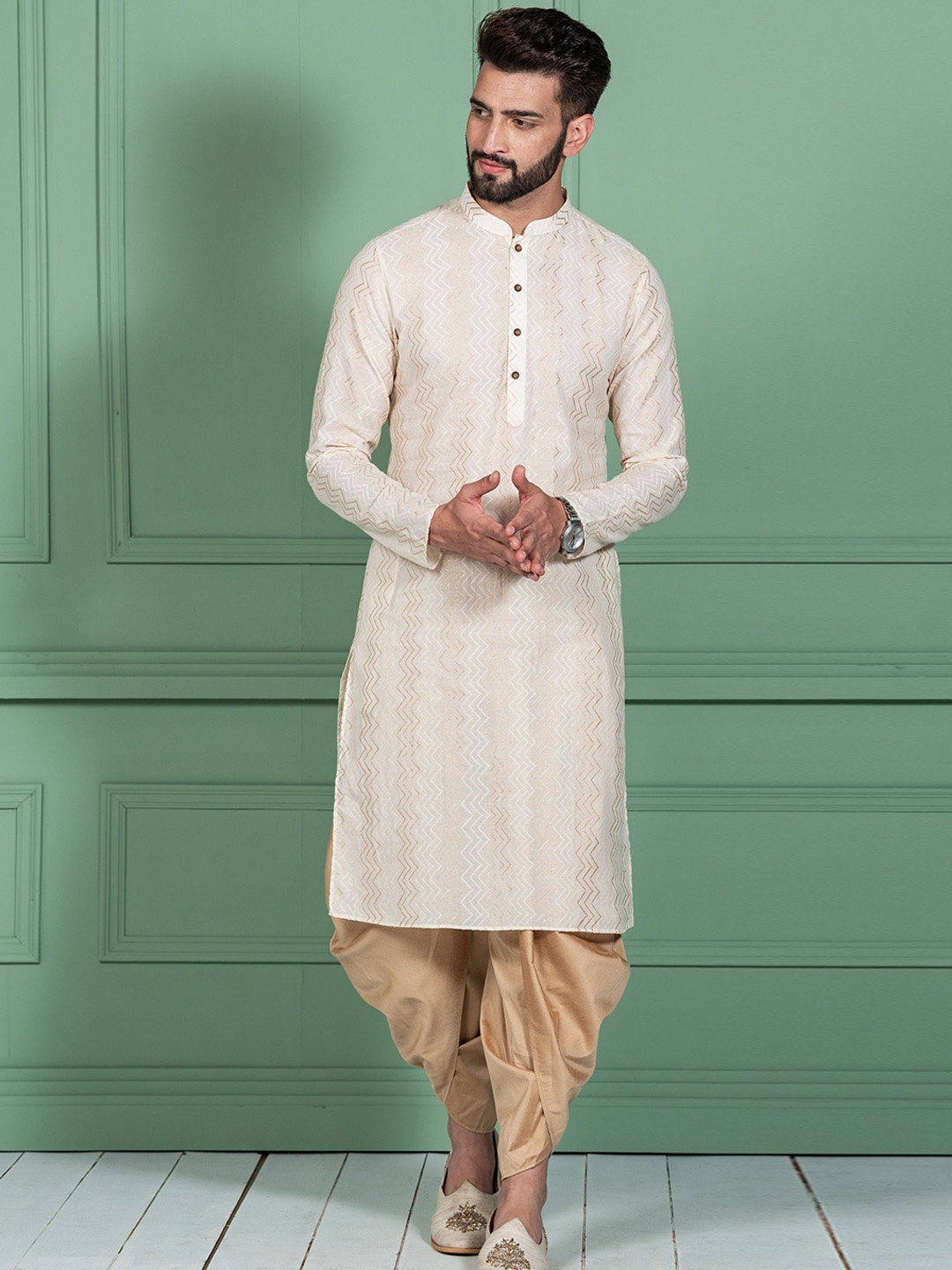 Anouk Geometric Printed Mandarin Collar Regular Straight Kurta With Dhoti Pants, Off white
Anouk Geometric Printed Mandarin Collar Regular Straight Kurta With Dhoti Pants, Off white