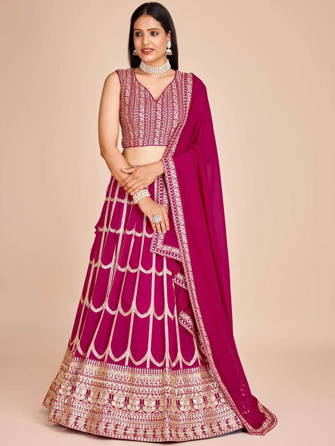 ASISA Embroidered Thread Work Semi-Stitched Lehenga & Blouse With Dupatta, Magenta
ASISA Embroidered Thread Work Semi-Stitched Lehenga & Blouse With Dupatta, Magenta